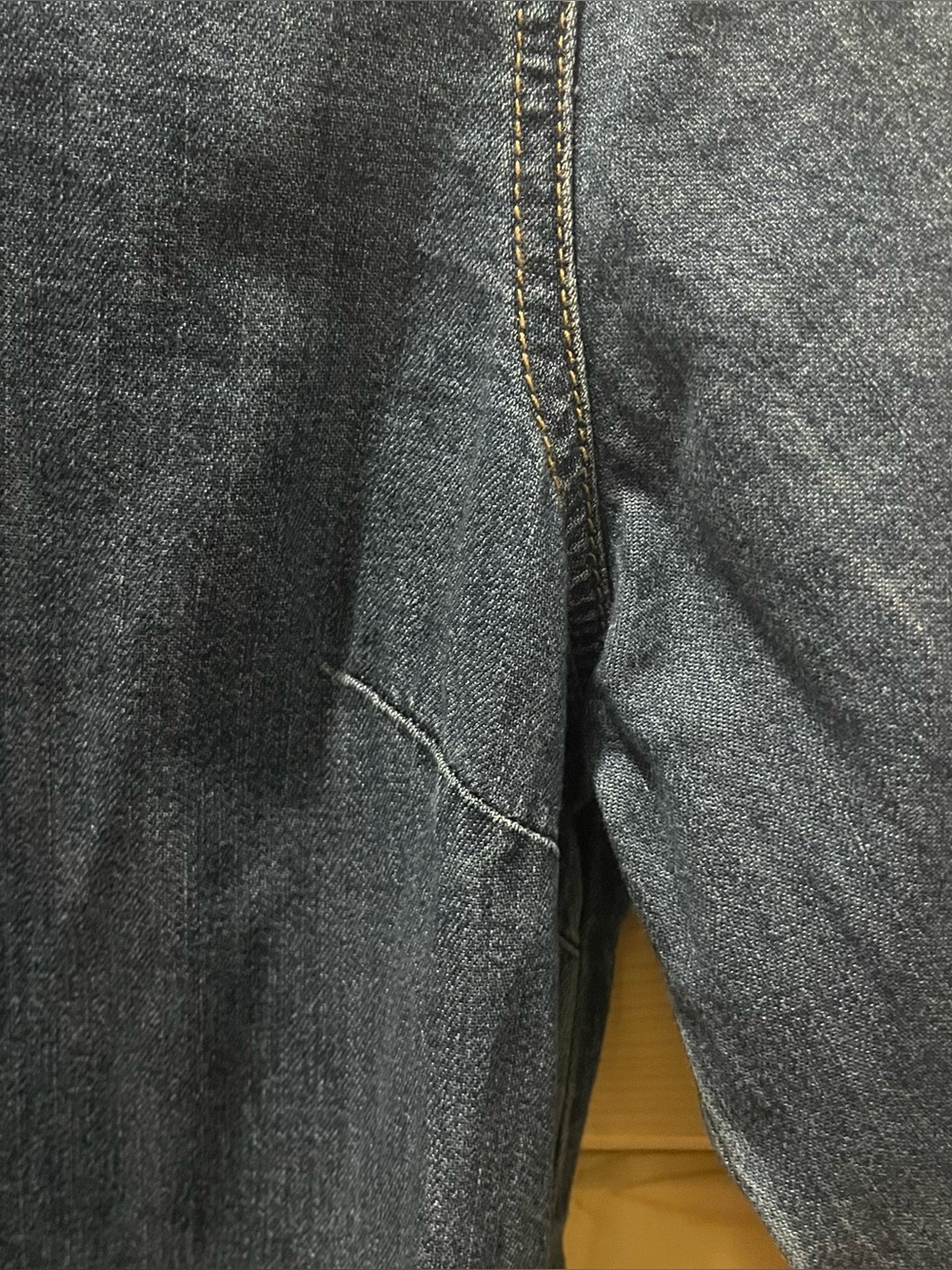 Denim Mini Dress Size Medium Dark Wash V-Neck Collar Long Sleeve - Picture 6 of 7